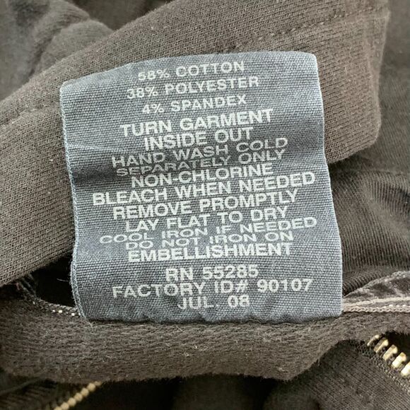 Y2K Express Track Jacket Hoodie Size M Full Zip Rhinestone Bling Trashy 00s - Picture 8 of 10